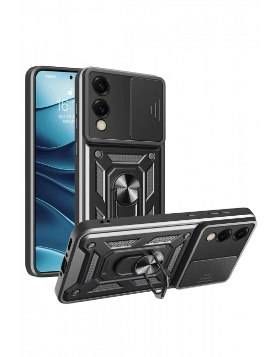 Newface Samsung Galaxy S25 Edge Pars Lens Yüzüklü Silikon - Siyah