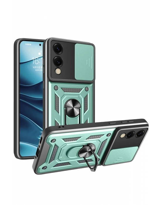 Newface Samsung Galaxy S25 Edge Pars Lens Yüzüklü Silikon - Yeşil