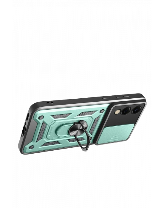 Newface Samsung Galaxy S25 Edge Pars Lens Yüzüklü Silikon - Yeşil