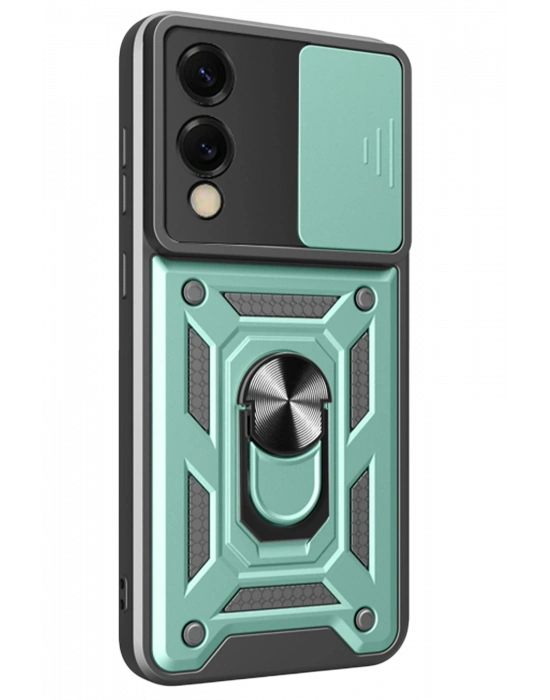 Newface Samsung Galaxy S25 Edge Pars Lens Yüzüklü Silikon - Yeşil