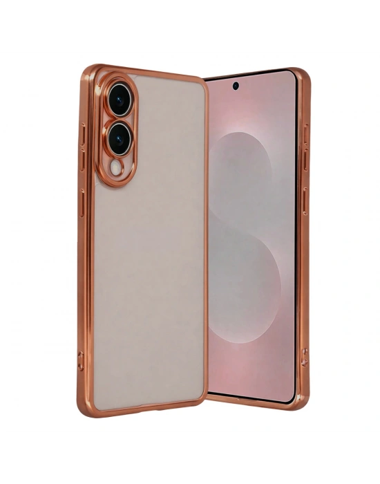 Newface Samsung Galaxy S25 Edge Razer Lensli Silikon - Çöl Titanyum