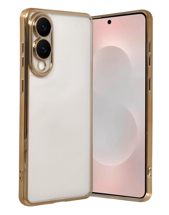 Newface Samsung Galaxy S25 Edge Razer Lensli Silikon - Gold