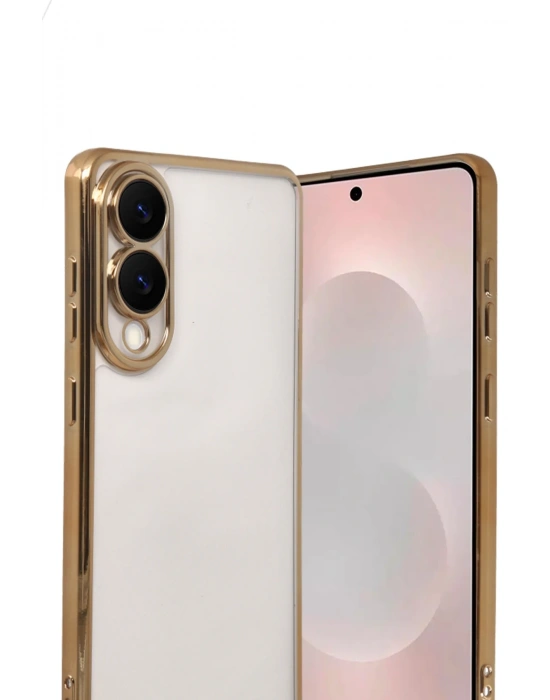 Newface Samsung Galaxy S25 Edge Razer Lensli Silikon - Gold