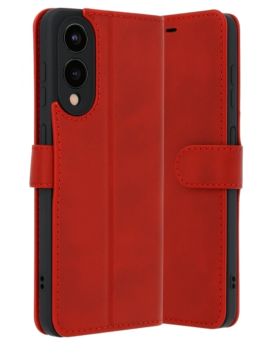 Newface Samsung Galaxy S25 Edge Trend S Plus Kapaklı Kılıf - Kırmızı