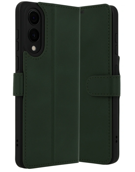 Newface Samsung Galaxy S25 Edge Trend S Plus Kapaklı Kılıf - Koyu Yeşil