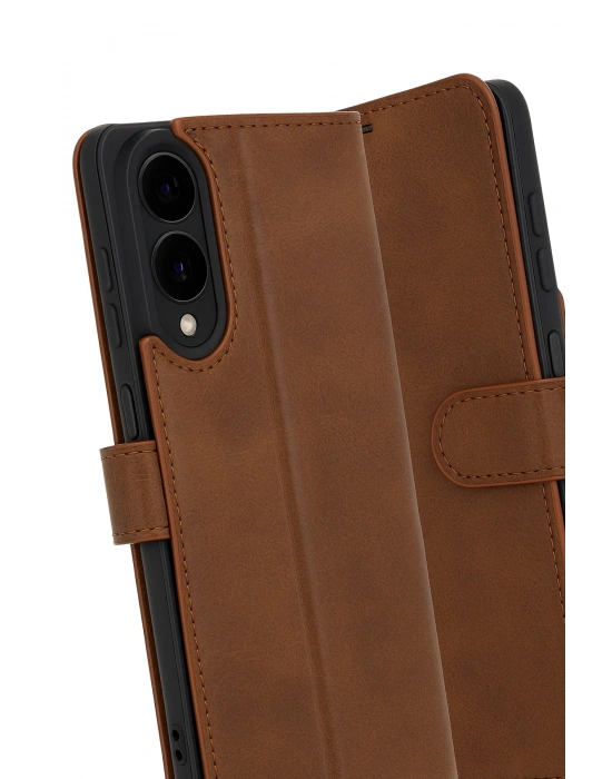 Newface Samsung Galaxy S25 Edge Trend S Plus Kapaklı Kılıf - Taba