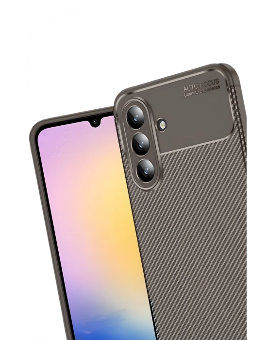 Newface Samsung Galaxy S25 FE Auto Focus Karbon Kapak - Kahverengi