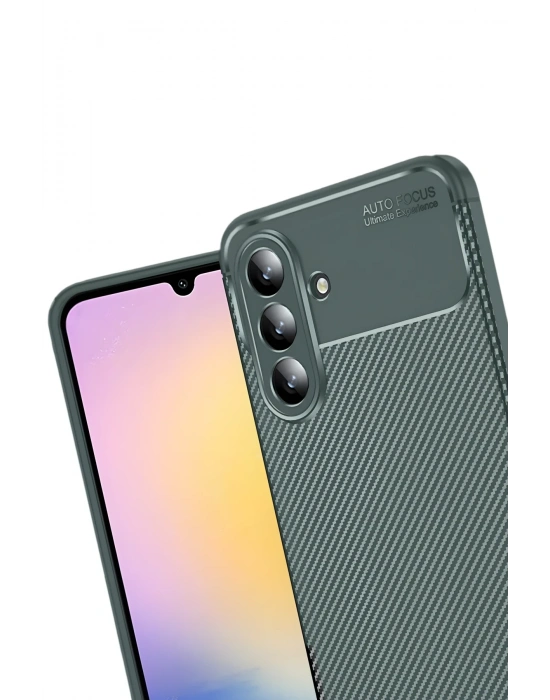 Newface Samsung Galaxy S25 FE Auto Focus Karbon Kapak - Koyu Yeşil