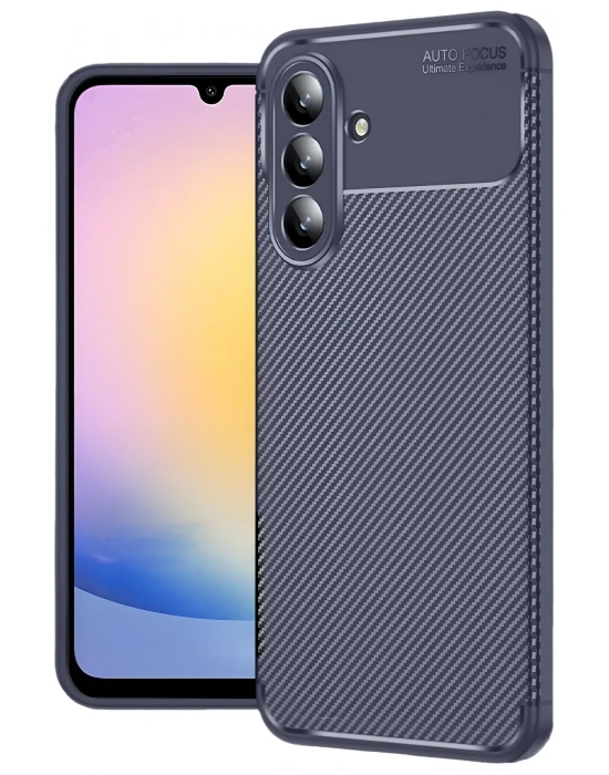 Newface Samsung Galaxy S25 FE Auto Focus Karbon Kapak - Lacivert