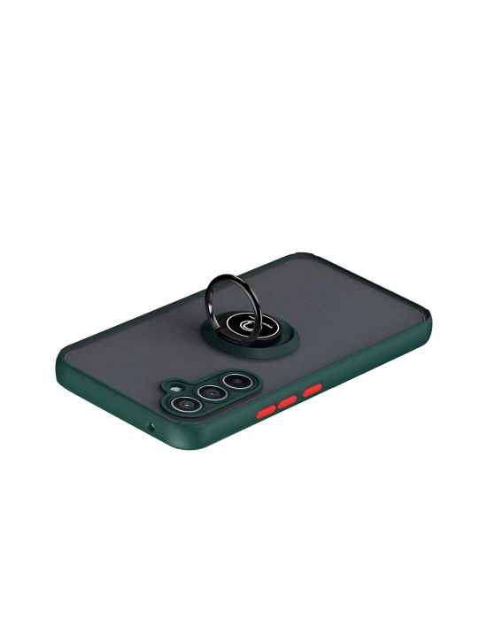 Newface Samsung Galaxy S25 FE Montreal Yüzüklü Silikon Kapak - Yeşil