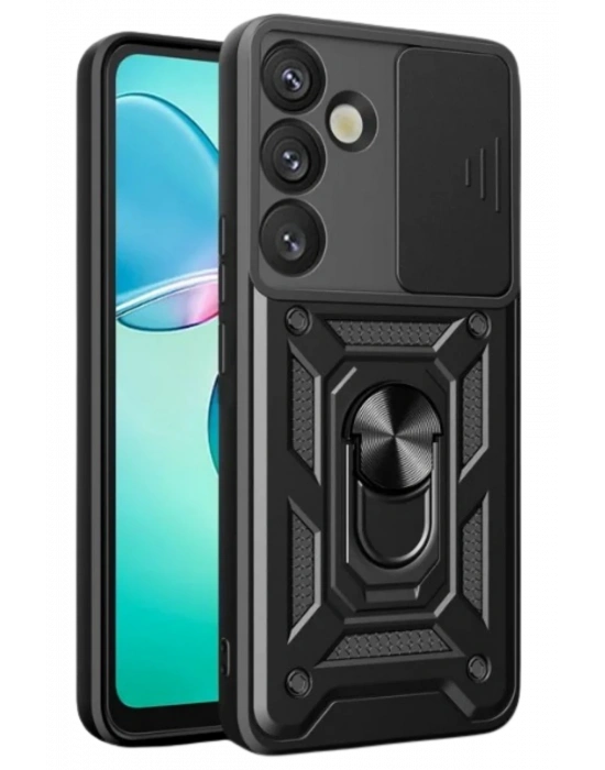 Newface Samsung Galaxy S25 FE Pars Lens Yüzüklü Silikon - Siyah