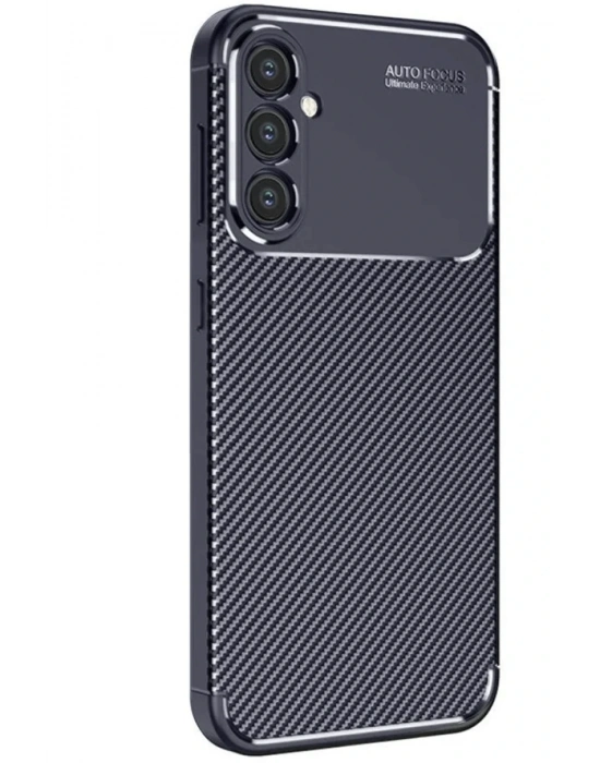 Newface Samsung Galaxy S25 Kılıf Auto Focus Karbon Kapak - Lacivert