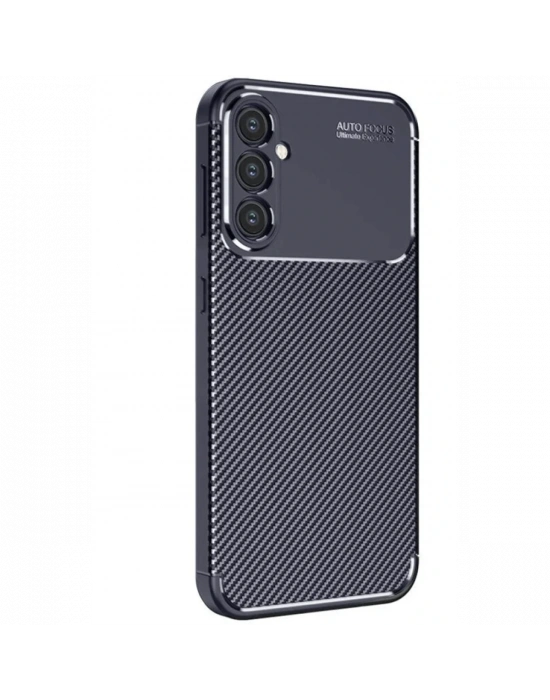 Newface Samsung Galaxy S25 Kılıf Auto Focus Karbon Kapak - Lacivert