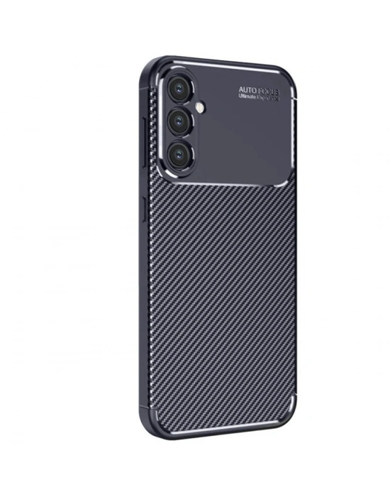Newface Samsung Galaxy S25 Kılıf Auto Focus Karbon Kapak - Lacivert