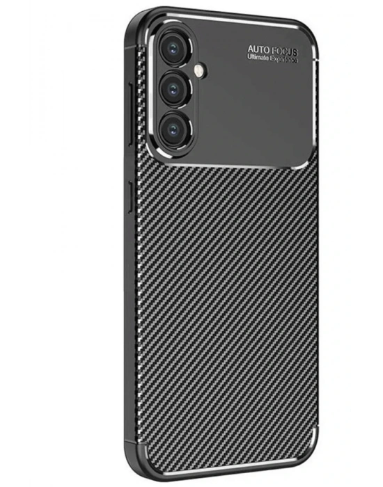 Newface Samsung Galaxy S25 Kılıf Auto Focus Karbon Kapak - Siyah