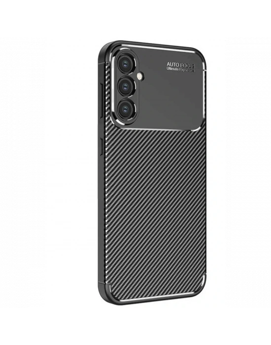 Newface Samsung Galaxy S25 Kılıf Auto Focus Karbon Kapak - Siyah