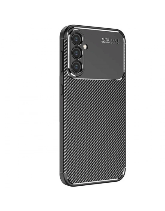 Newface Samsung Galaxy S25 Kılıf Auto Focus Karbon Kapak - Siyah