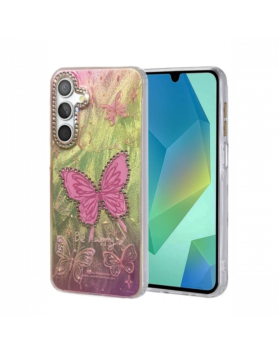 Newface Samsung Galaxy S25 Kılıf Blade Aynalı Desenli Kapak - Desen 5