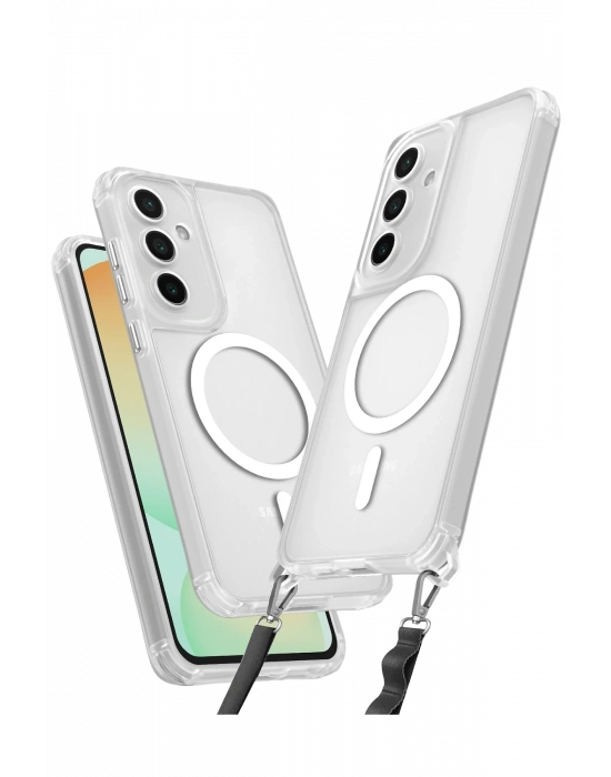 Newface Samsung Galaxy S25 Kılıf Enka Magsafe Silikon Kılıf - Şeffaf