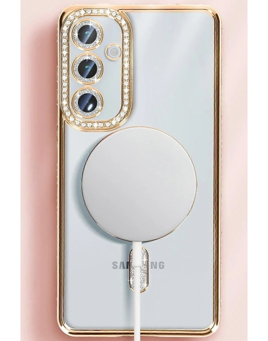 Newface Samsung Galaxy S25 Kılıf Joke Simli Magneticsafe Kılıf - Siyah
