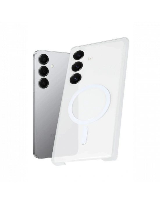 Newface Samsung Galaxy S25 Kılıf PC Zara Magsafe Şeffaf Kılıf - Şeffaf