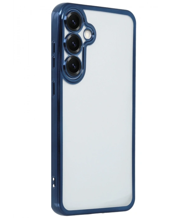 Newface Samsung Galaxy S25 Kılıf Razer Lensli Silikon - Lacivert