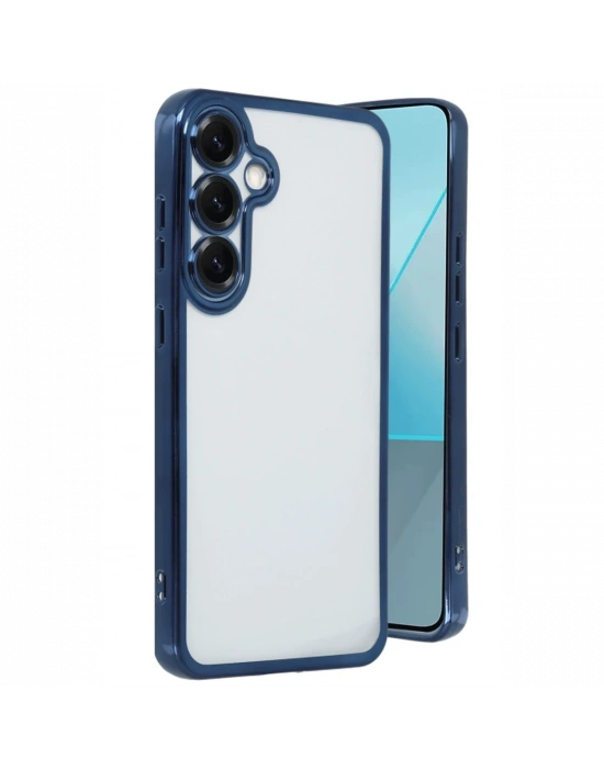 Newface Samsung Galaxy S25 Kılıf Razer Lensli Silikon - Lacivert