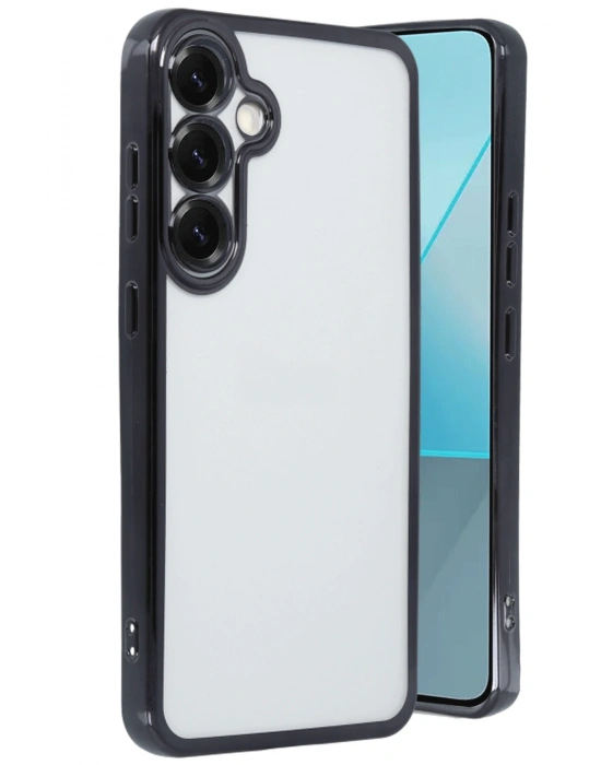 Newface Samsung Galaxy S25 Kılıf Razer Lensli Silikon - Siyah