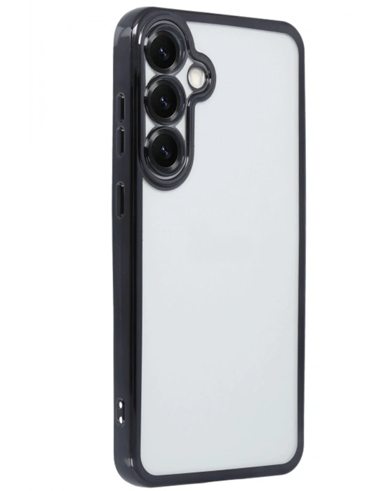 Newface Samsung Galaxy S25 Kılıf Razer Lensli Silikon - Siyah