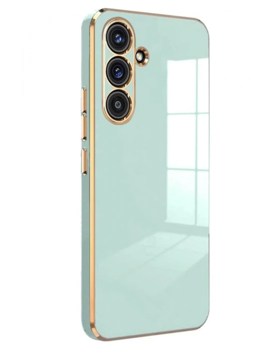 Newface Samsung Galaxy S25 Kılıf Volet Silikon - Açık Yeşil