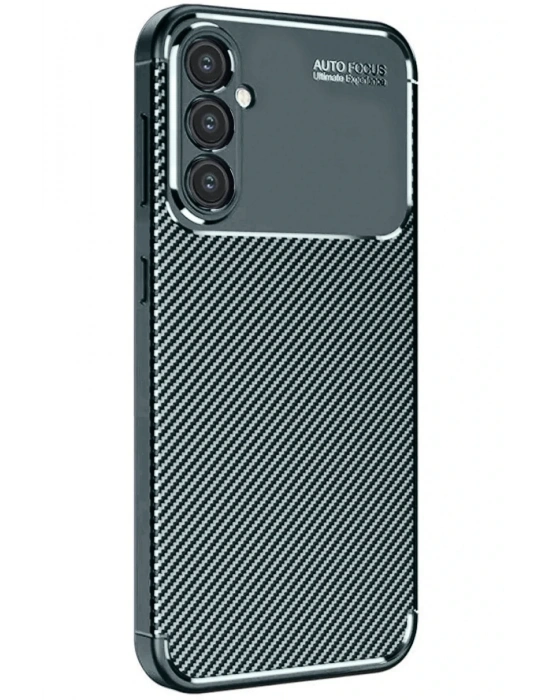 Newface Samsung Galaxy S25 Plus Kılıf Auto Focus Karbon Kapak - Koyu Yeşil