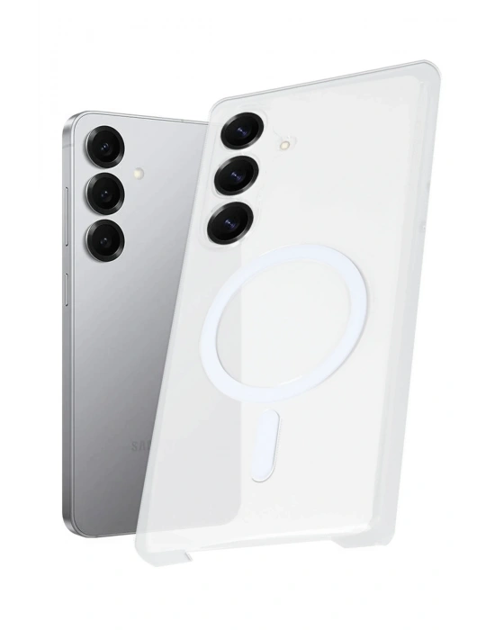 Newface Samsung Galaxy S25 Plus Kılıf PC Zara Magsafe Şeffaf Kılıf - Şeffaf