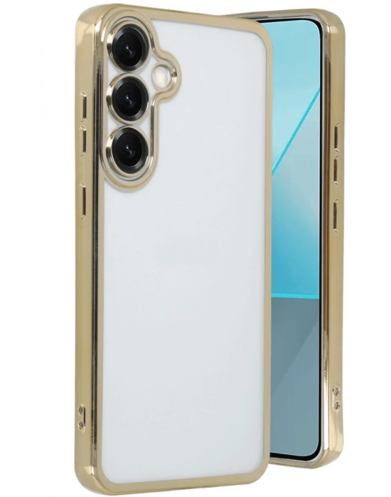 Newface Samsung Galaxy S25 Plus Kılıf Razer Lensli Silikon - Gold