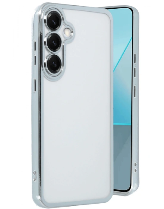 Newface Samsung Galaxy S25 Plus Kılıf Razer Lensli Silikon - Gümüş