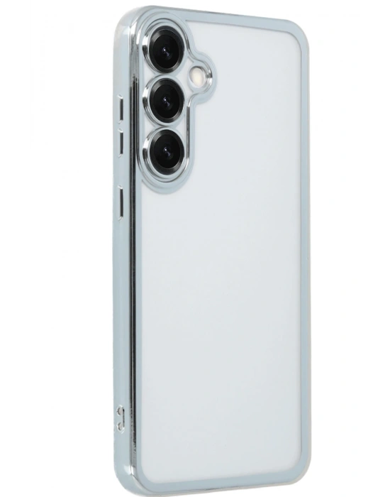 Newface Samsung Galaxy S25 Plus Kılıf Razer Lensli Silikon - Gümüş