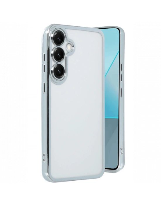 Newface Samsung Galaxy S25 Plus Kılıf Razer Lensli Silikon - Gümüş