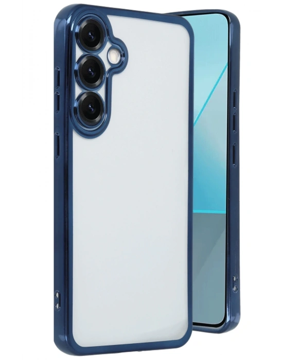 Newface Samsung Galaxy S25 Plus Kılıf Razer Lensli Silikon - Lacivert