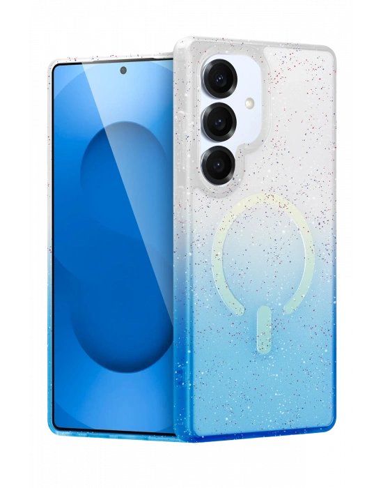 Newface Samsung Galaxy S25 Plus Pummel Shiny Magsafe Kapak - Mavi