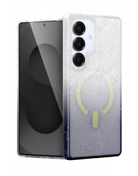 Newface Samsung Galaxy S25 Plus Pummel Shiny Magsafe Kapak - Siyah