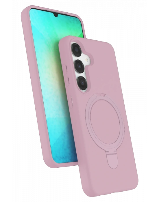 Newface Samsung Galaxy S25 Regal Magsafe Standlı Kapak - Açık Pembe