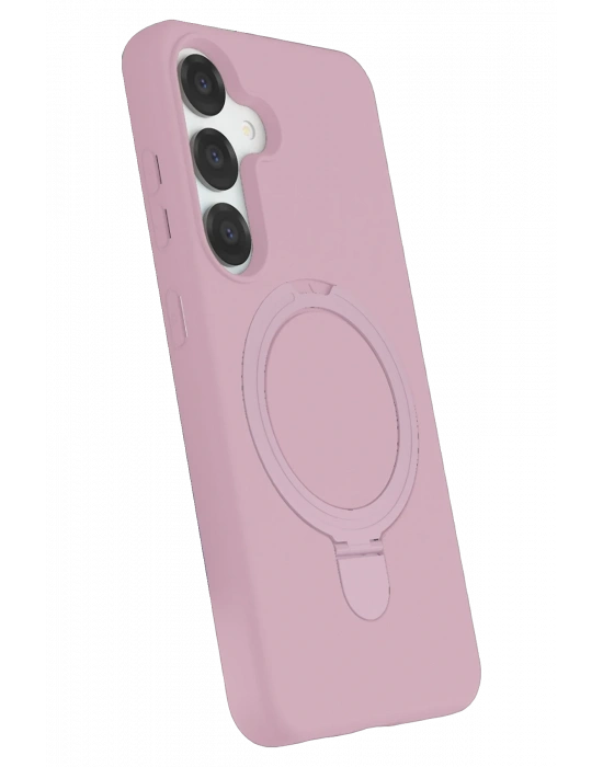 Newface Samsung Galaxy S25 Regal Magsafe Standlı Kapak - Açık Pembe