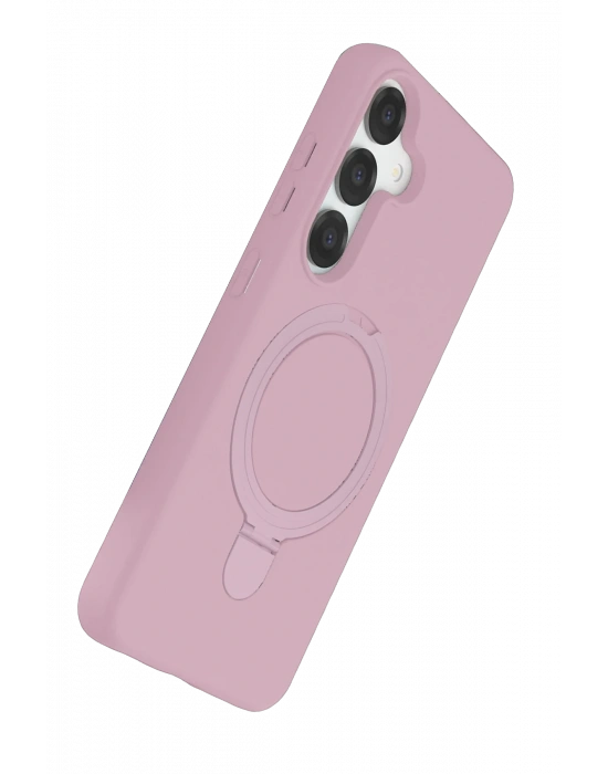 Newface Samsung Galaxy S25 Regal Magsafe Standlı Kapak - Açık Pembe