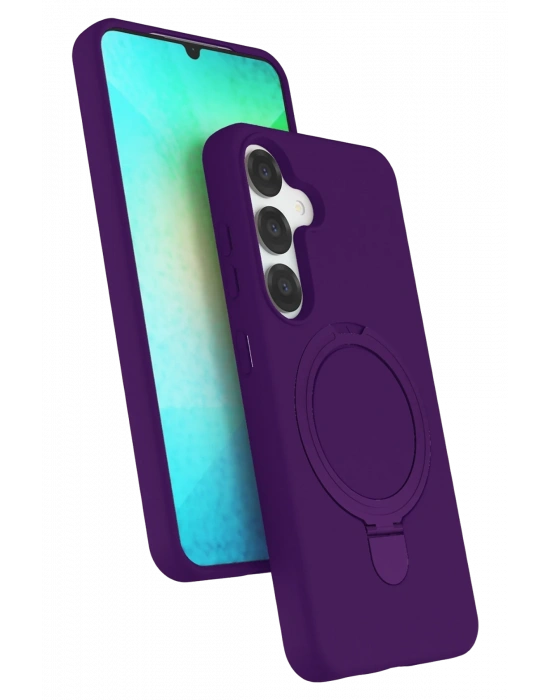 Newface Samsung Galaxy S25 Regal Magsafe Standlı Kapak - Derin Mor