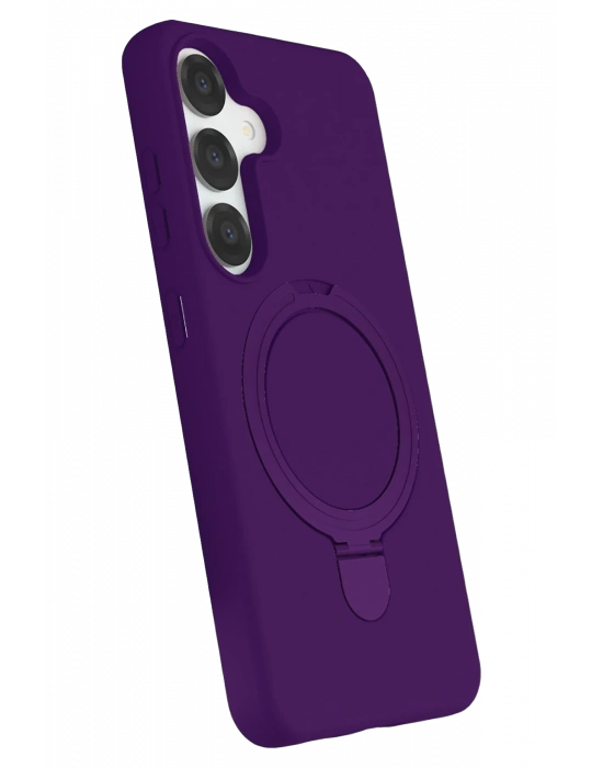 Newface Samsung Galaxy S25 Regal Magsafe Standlı Kapak - Derin Mor