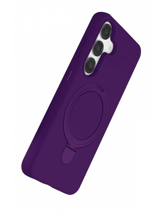 Newface Samsung Galaxy S25 Regal Magsafe Standlı Kapak - Derin Mor