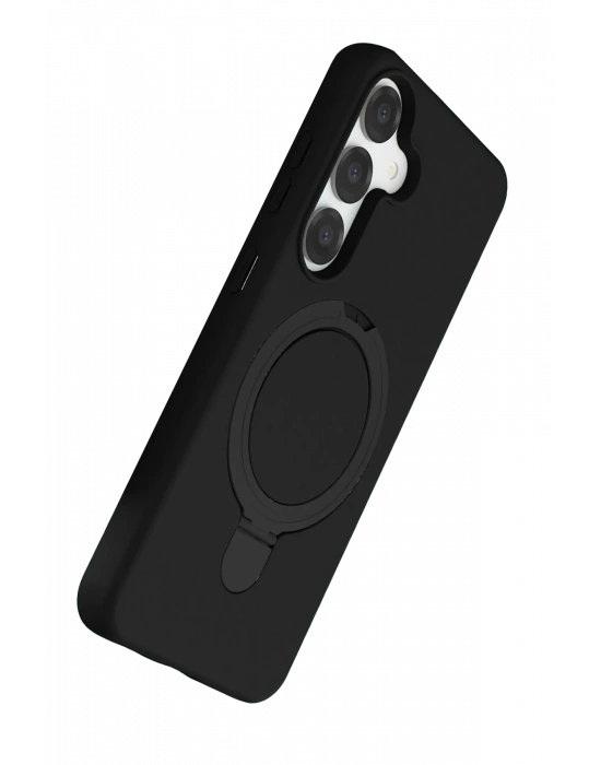 Newface Samsung Galaxy S25 Regal Magsafe Standlı Kapak - Siyah