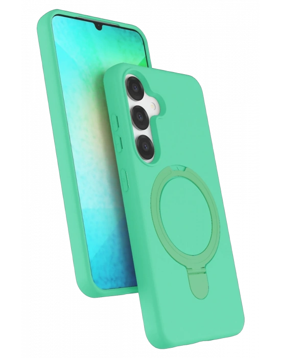 Newface Samsung Galaxy S25 Regal Magsafe Standlı Kapak - Yeşil