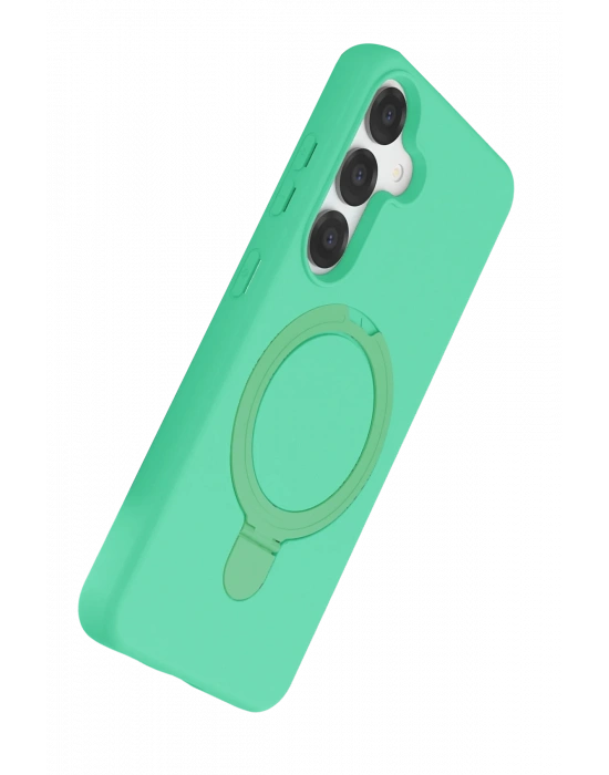 Newface Samsung Galaxy S25 Regal Magsafe Standlı Kapak - Yeşil