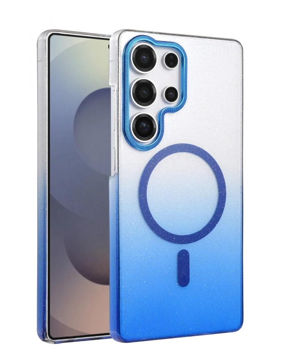 Newface Samsung Galaxy S25 Ultra Glossy Magsafe Kapak - Mavi