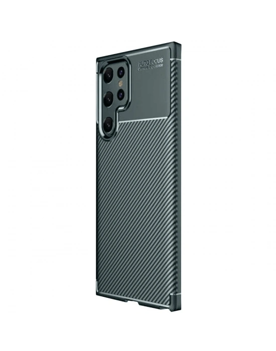 Newface Samsung Galaxy S25 Ultra Kılıf Auto Focus Karbon Kapak - Koyu Yeşil